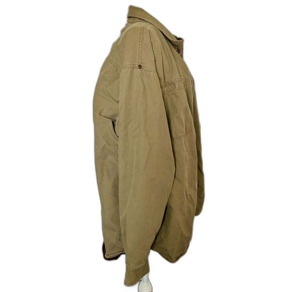 Columbia Brand Utility Jacket Khaki with Brown Lining Men's Large - Picture 3 of 7